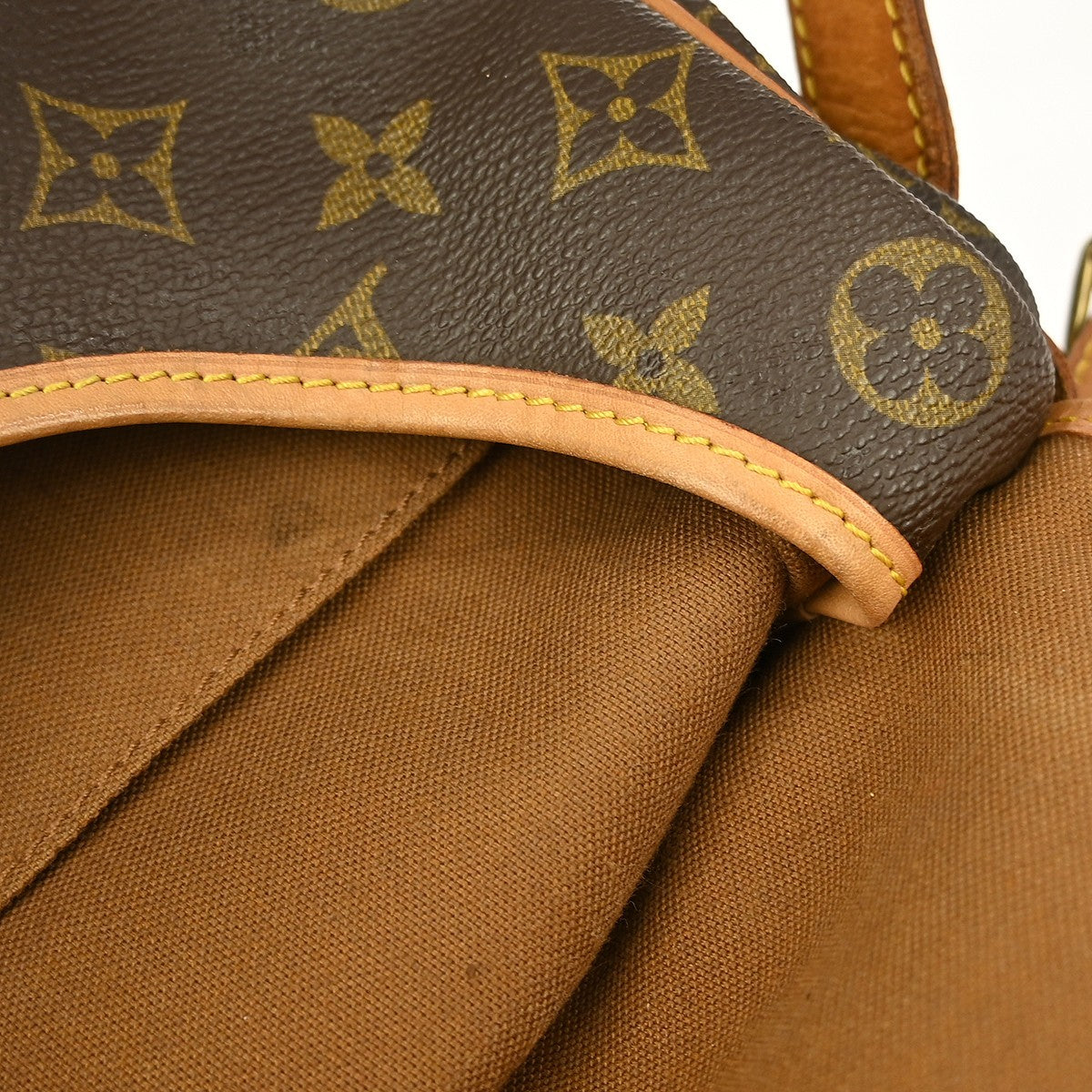 Louis Vuitton Saumur Handbag Monogram Canvas Brown Canvas Shoulder Bag