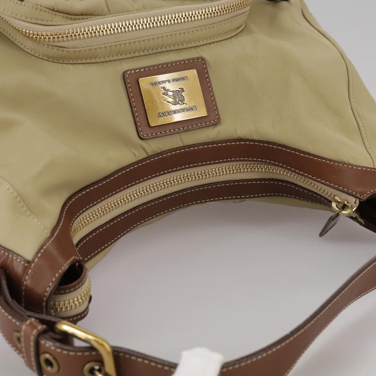 Burberry Blue Label Shoulder Bag Nylon Beige Nylon Shoulder Bag