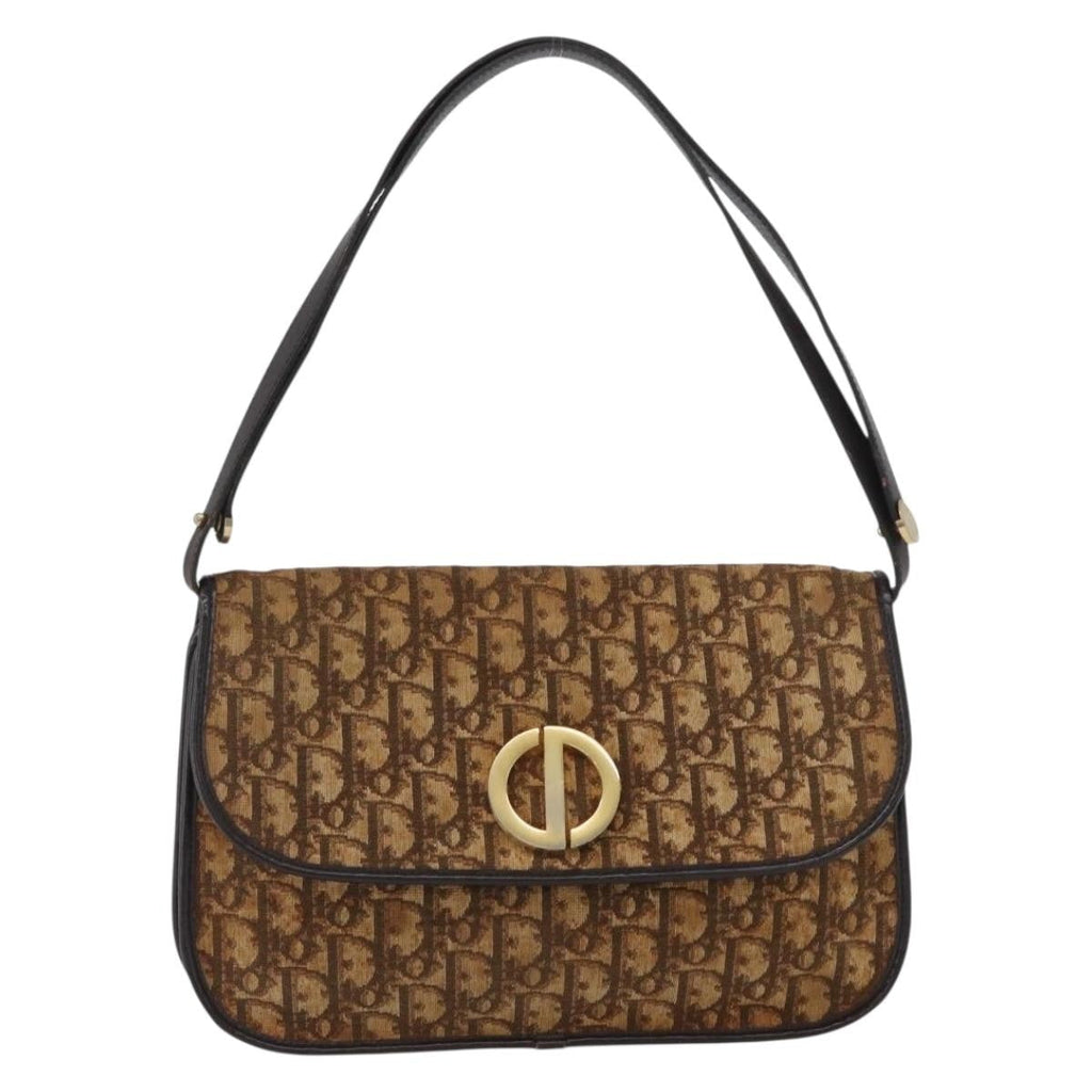 Christian Dior Trotter Shoulder Bag Canvas Brown Canvas Shoulder Bag Bag (Pre-Owned)