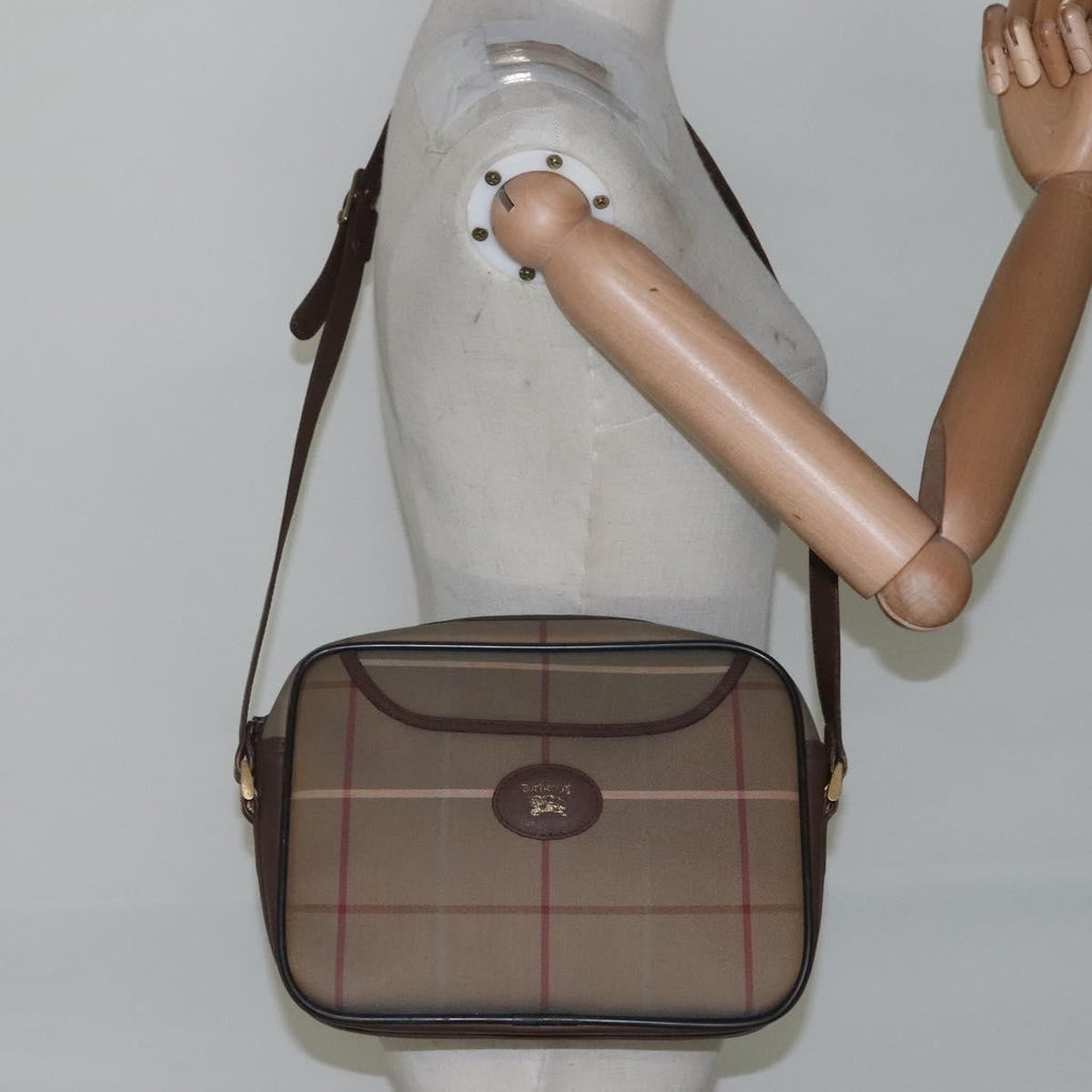 Burberry Nova Check Shoulder Bag Canvas And Leather Beige Canvas Shoulder Bag