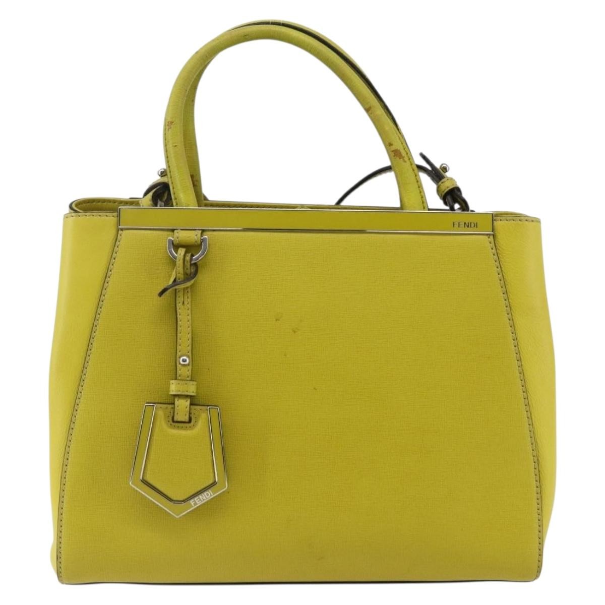Fendi 2Jours Bag Leather Yellow Leather Handbag