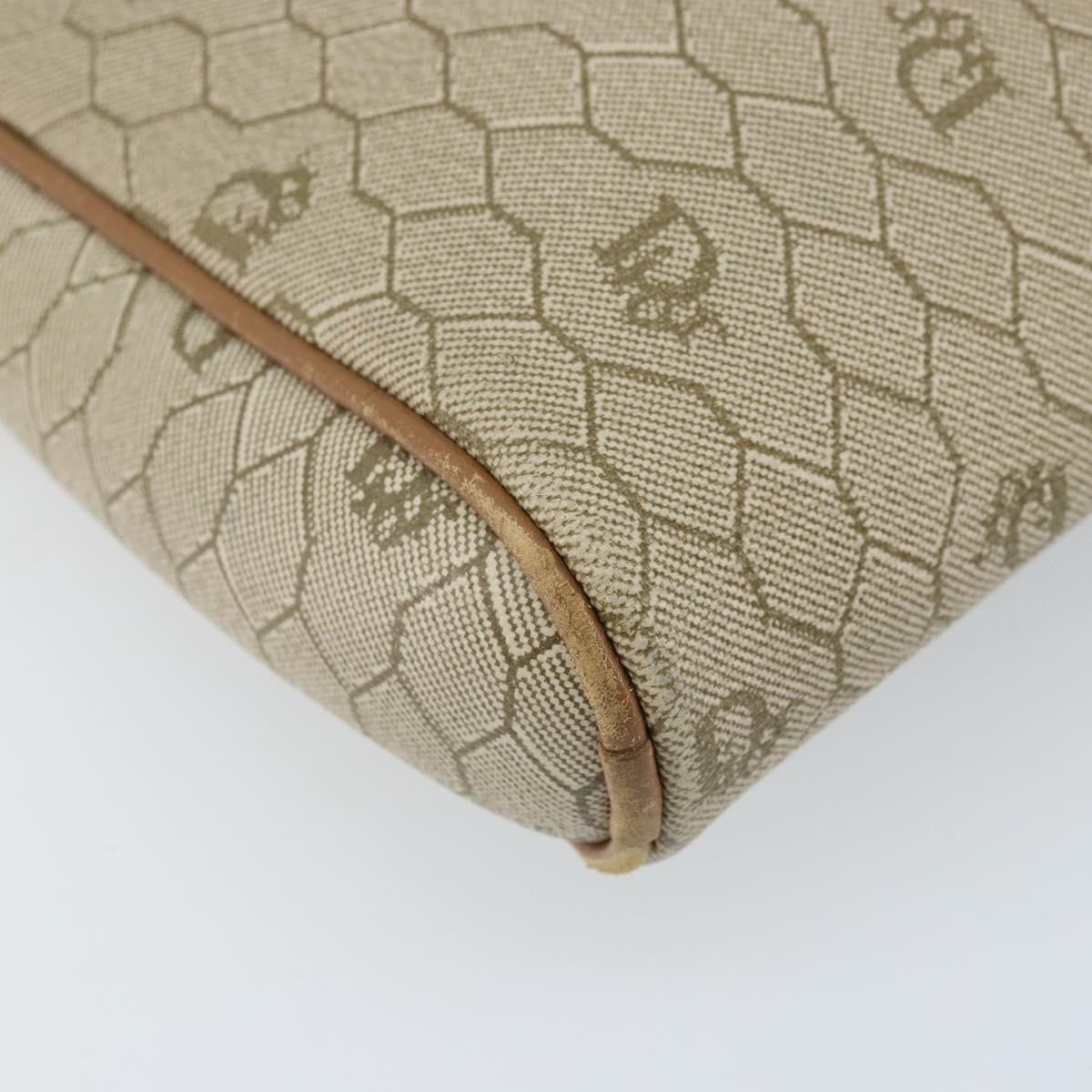 Christian Dior Vintage Honeycomb Shoulder Bag Canvas And Leather Beige Canvas Shoulder Bag Bag (Pre-Owned)