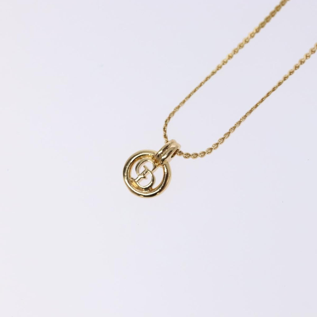 Christian Dior Cd Round Pendant Necklace Metal Gold Metal Necklace Jewelry (Pre-Owned)