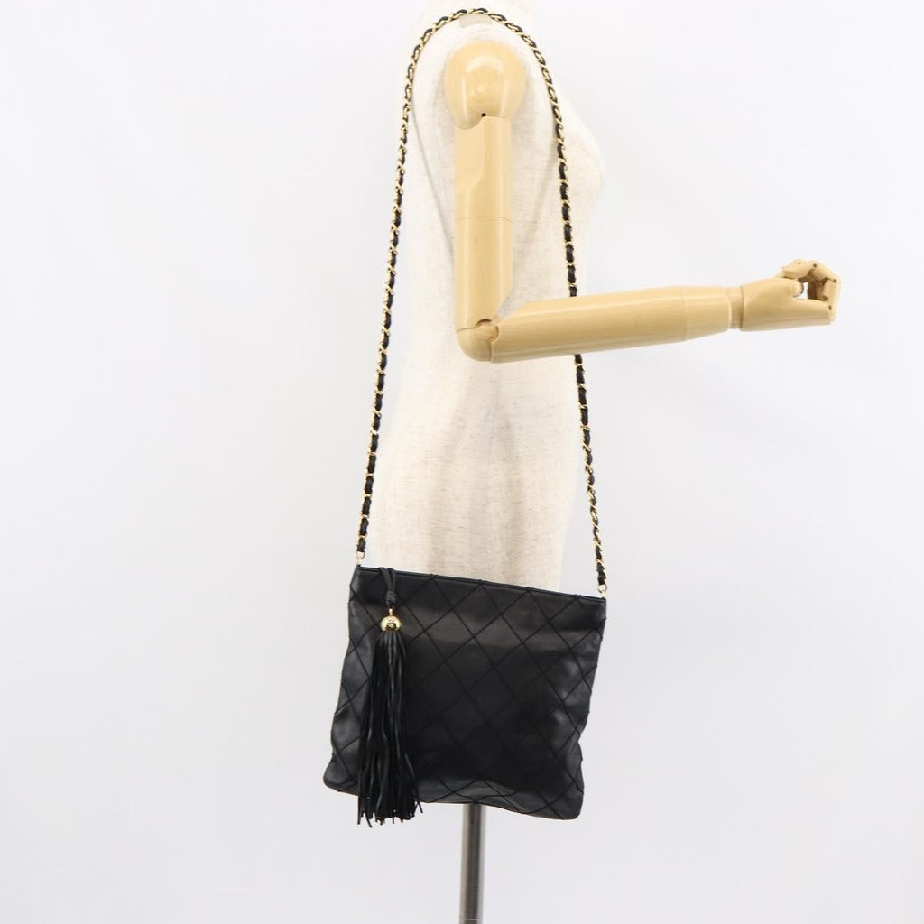 Chanel Vintage Shoulder Bag Leather Black Leather Shoulder Bag Bag