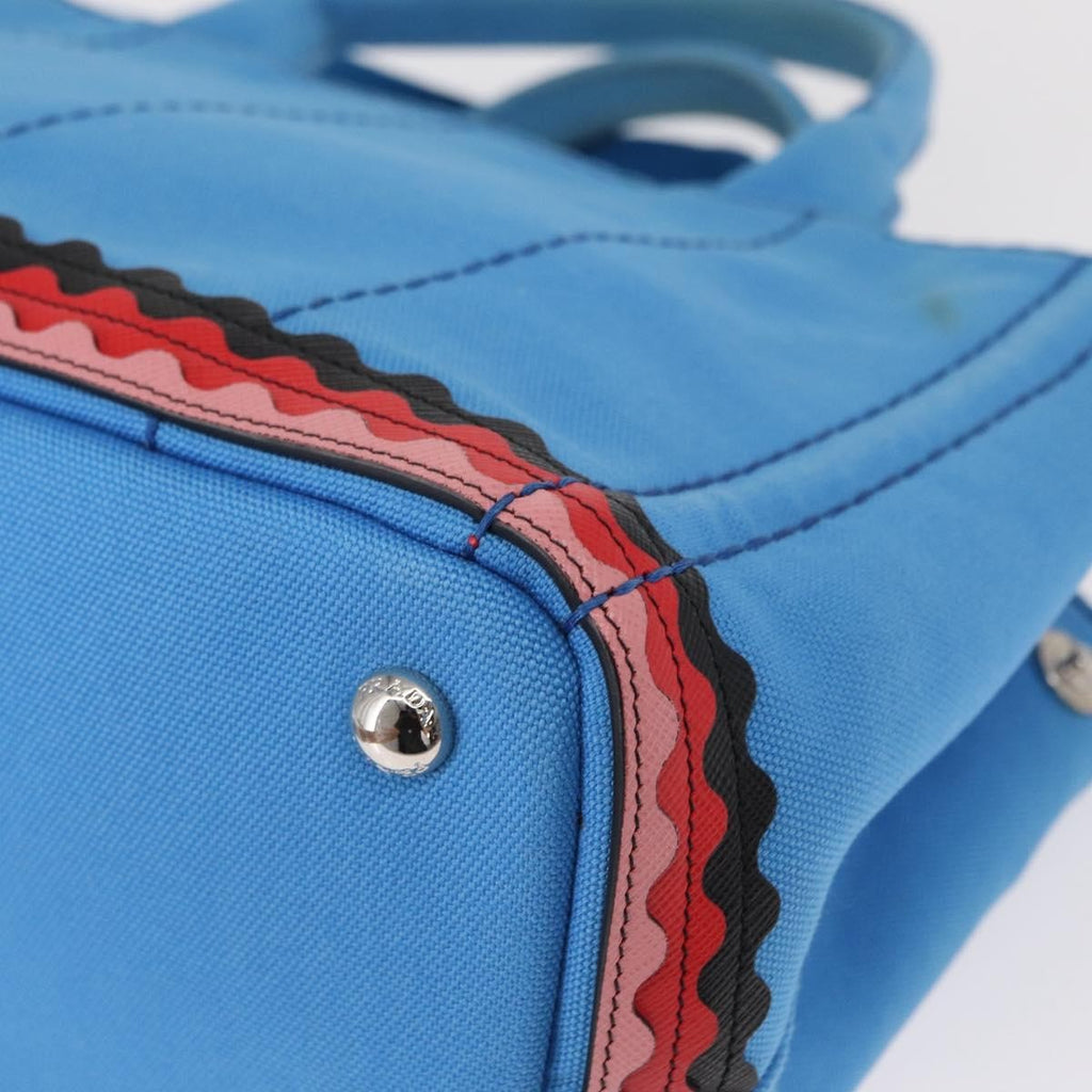 Prada Canapa Convertible Tote Canvas With Applique Blue Canvas Tote Bag Bag