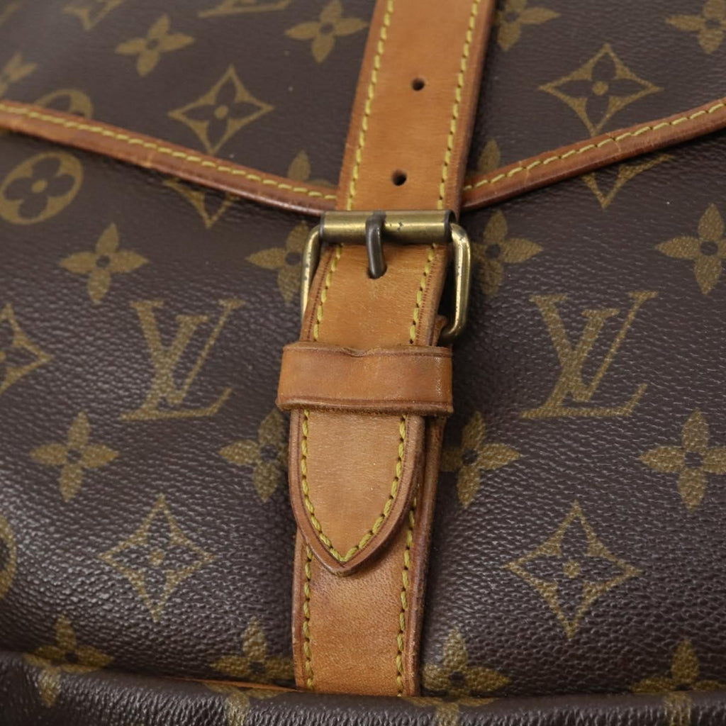 Louis Vuitton Saumur Handbag Monogram Canvas Brown Canvas Shoulder Bag