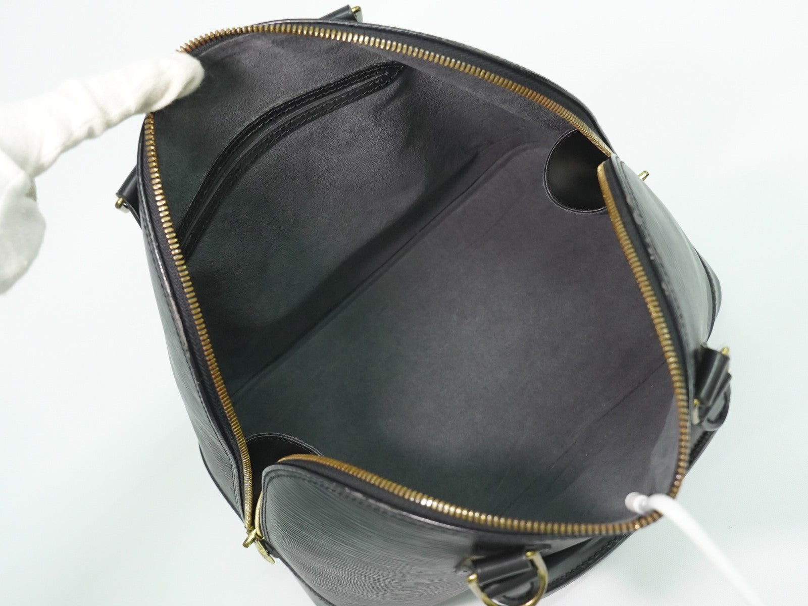 Louis Vuitton Alma Handbag Epi Leather Black Leather Handbag