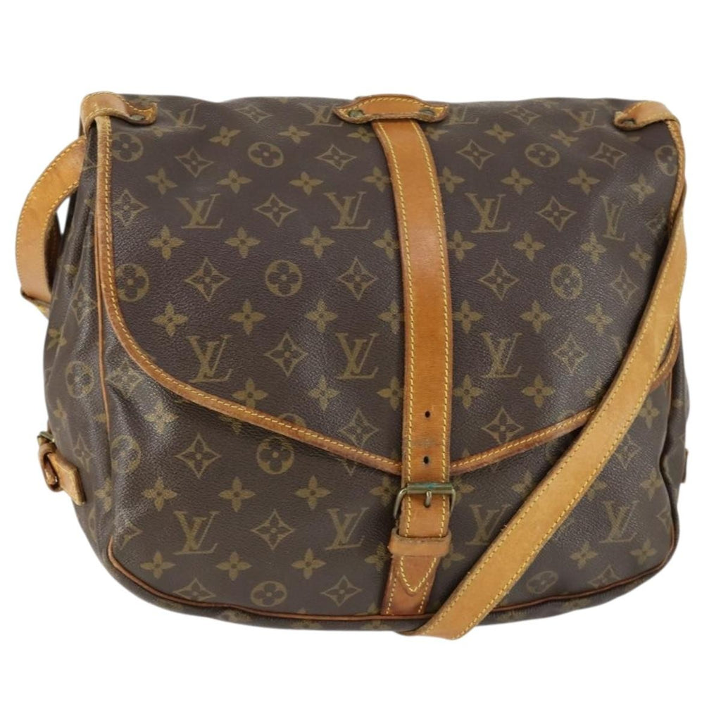 Louis Vuitton Saumur Handbag Monogram Canvas Brown Canvas Shoulder Bag