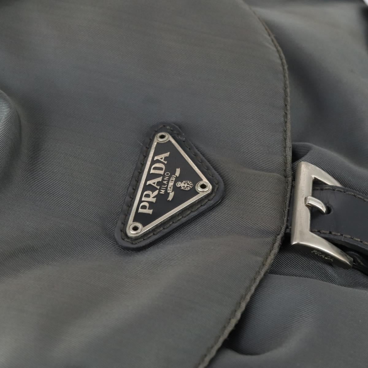 Prada Double Front Pocket Backpack Tessuto Gray Nylon Backpack Bag