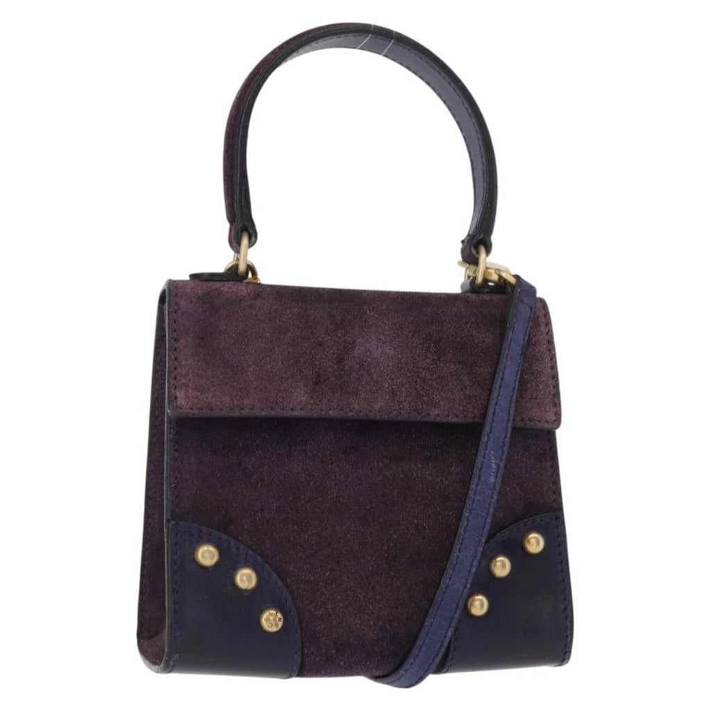 Celine Handbag Suede Purple Suede Handbag