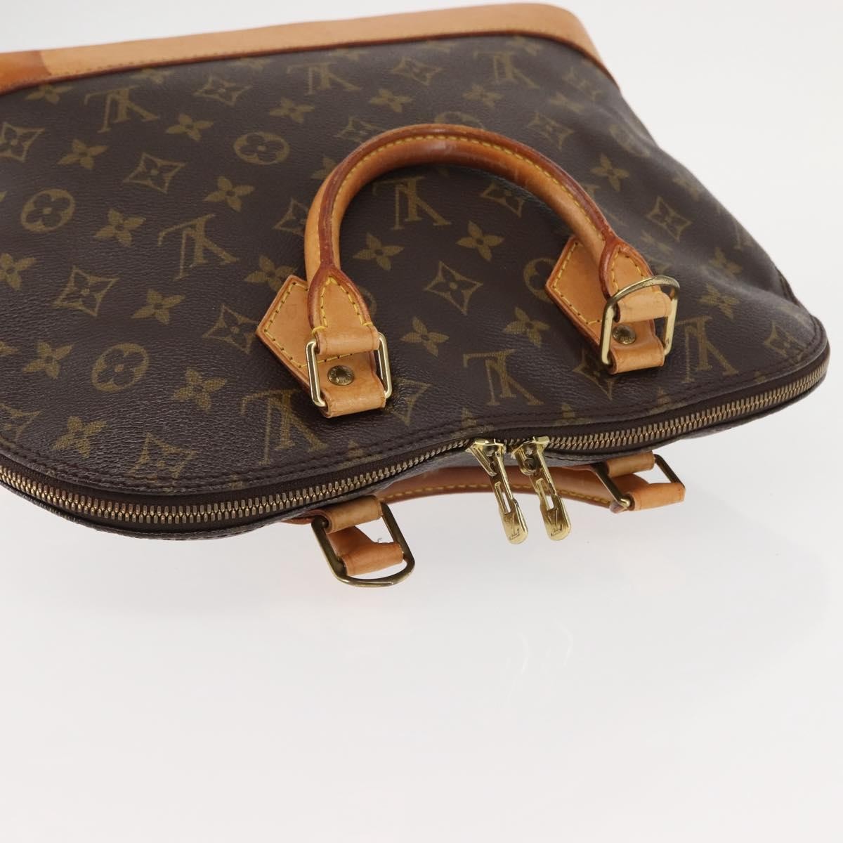 Louis Vuitton Alma Handbag Monogram Canvas Brown Canvas Handbag