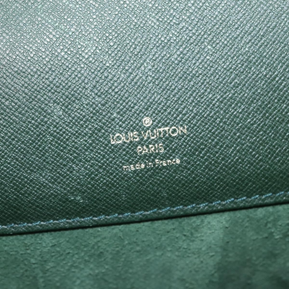 Louis Vuitton Serviette Kourad Briefcase Taiga Leather Green Leather Briefcase Bag