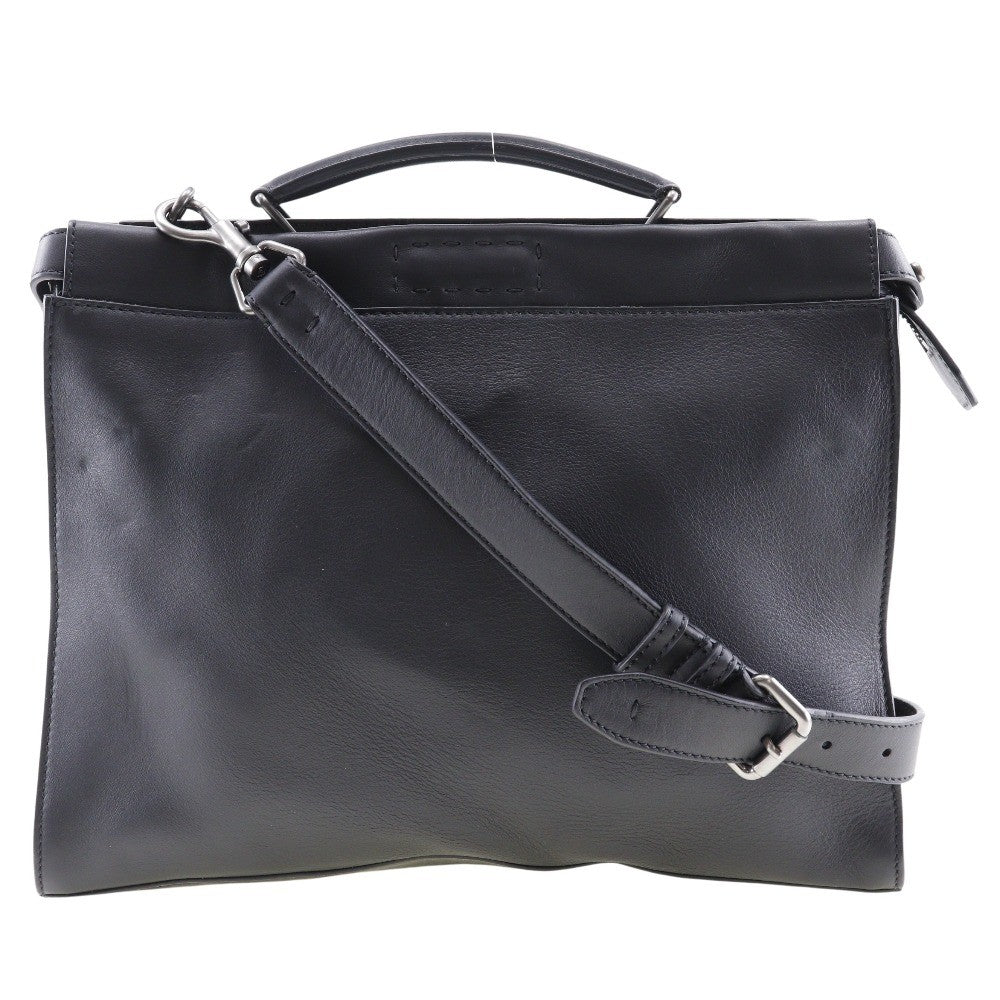Fendi Peekaboo Iconic Fit Bag Leather Black Leather Briefcase Bag