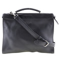 Fendi Peekaboo Iconic Fit Bag Leather Black Leather Briefcase Bag