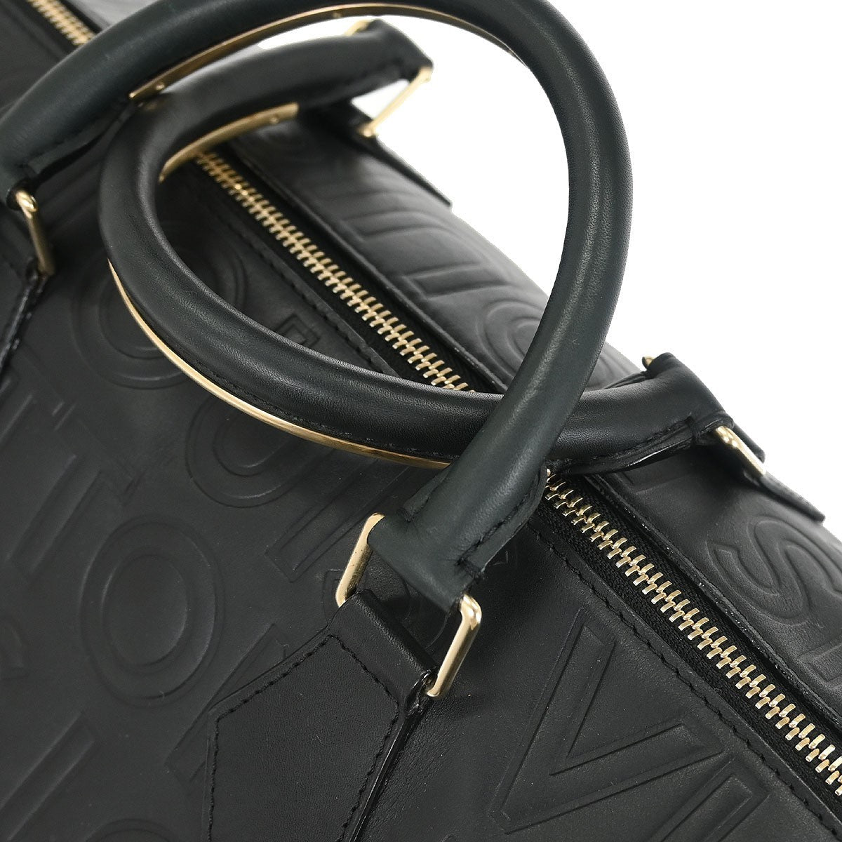 Louis Vuitton Paris Speedy Cube Bag Embossed Leather Black Leather Handbag