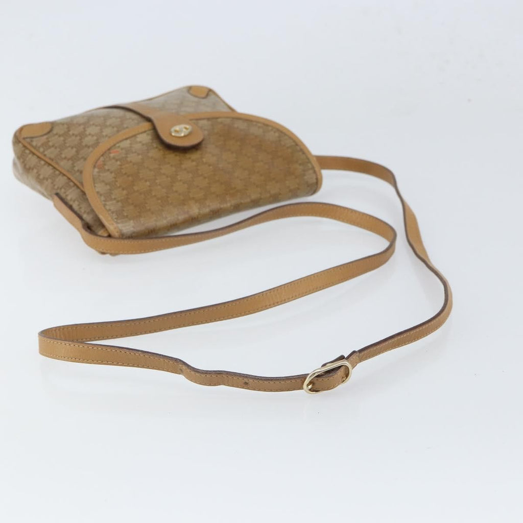 Celine Vintage Macadam Shoulder Bag Canvas And Leather Beige Canvas Shoulder Bag Bag