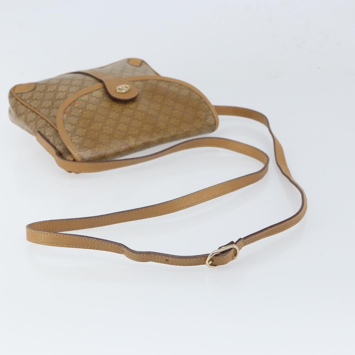Celine Vintage Macadam Shoulder Bag Canvas And Leather Beige Canvas Shoulder Bag Bag