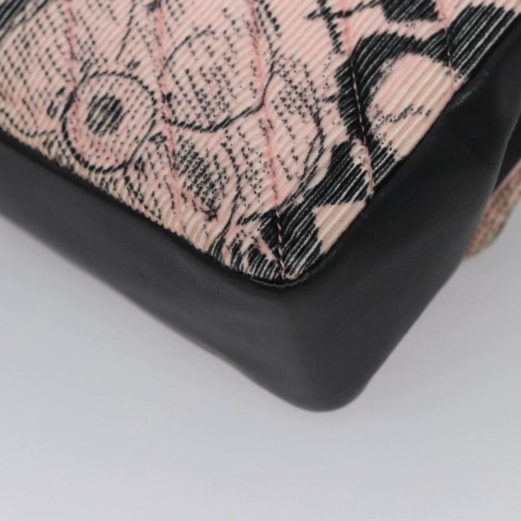 Chanel Flap Shoulder Bag Canvas Pink Cotton Shoulder Bag Bag