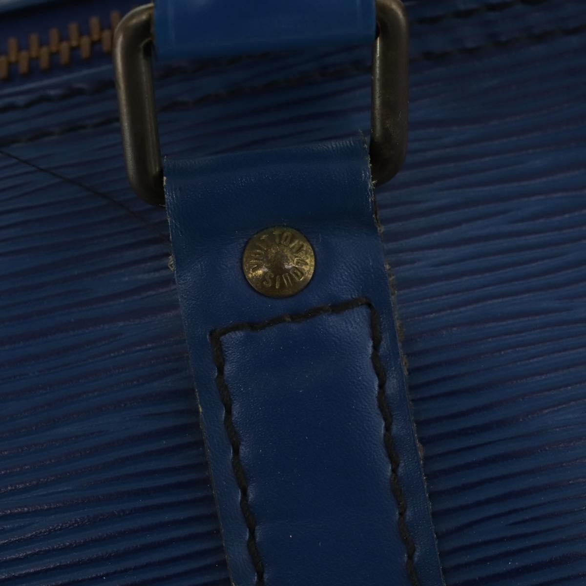 Louis Vuitton Keepall Bag Epi Leather Blue Leather Travel Bag