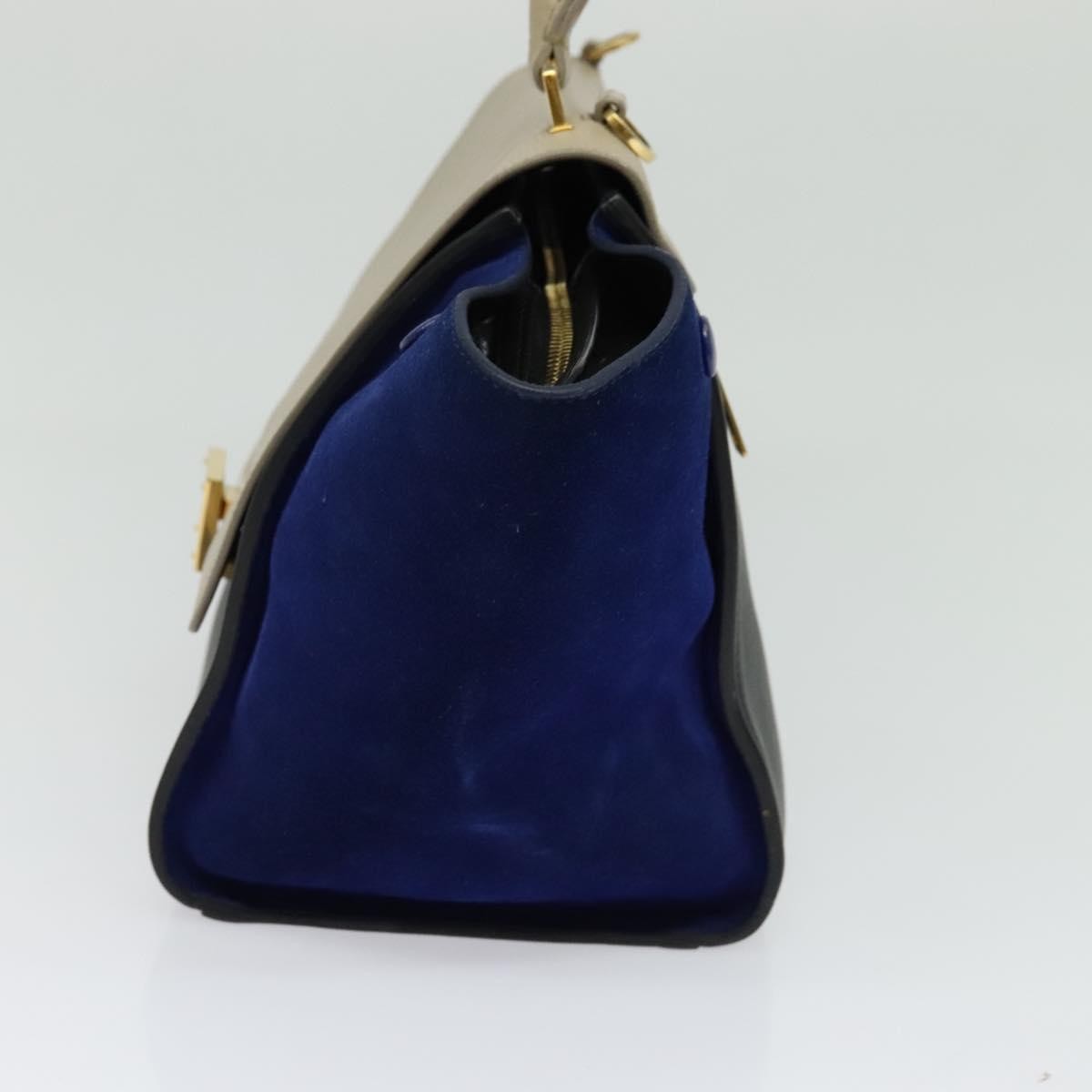 Celine Tricolor Trapeze Bag Leather Beige Leather Handbag