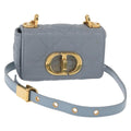 Christian Dior Caro Bag Cannage Quilt Calfskin Blue Leather Shoulder Bag Bag (Pre-Owned)