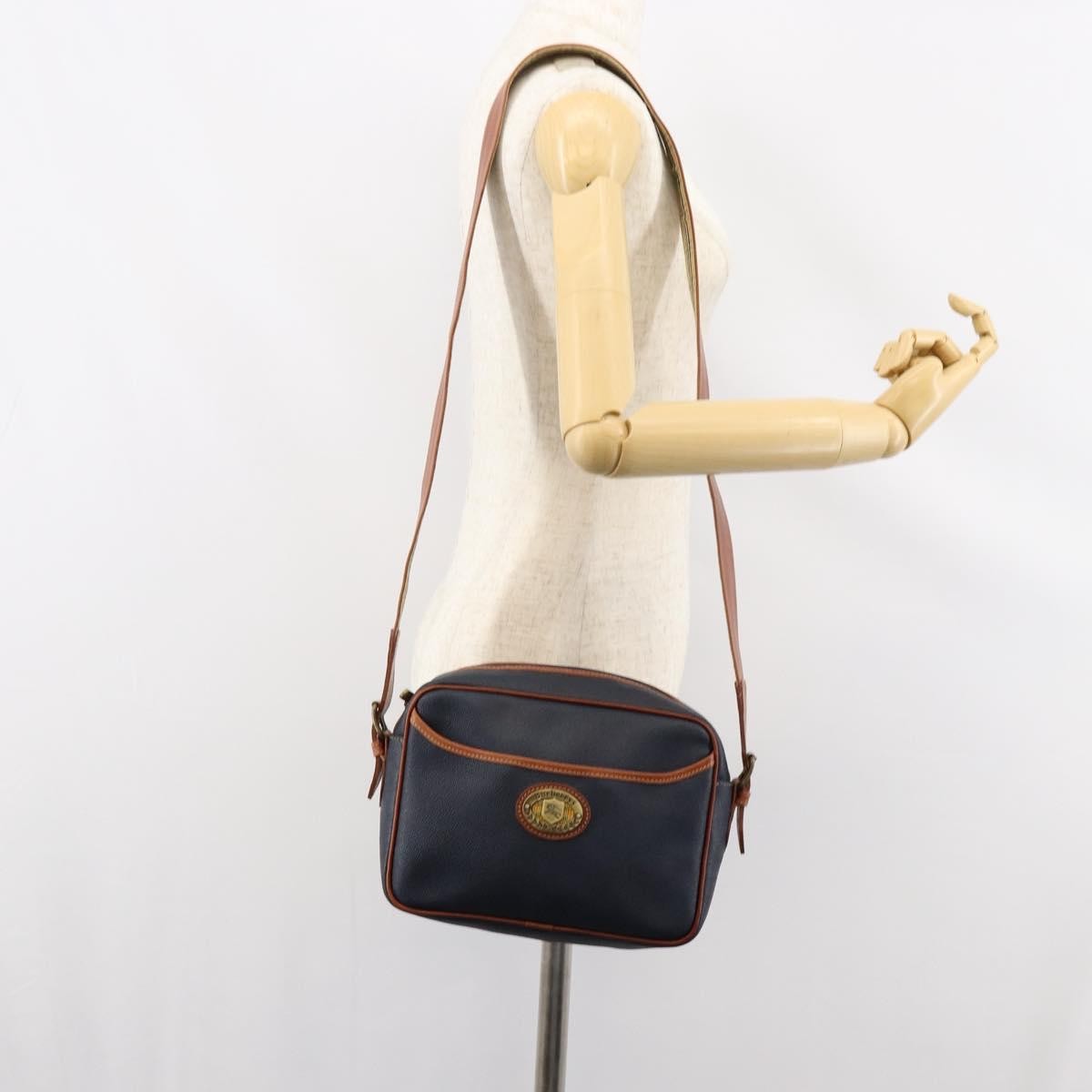 Burberry Vintage Shoulder Bag Leather Navy Leather Shoulder Bag