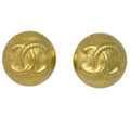 Chanel Cc Button Clip-On Earrings Metal Gold Gold_Plated Earrings Jewelry