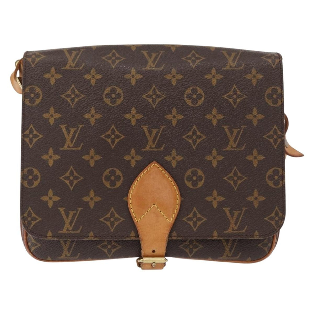 Louis Vuitton Cartouchiere Handbag Monogram Canvas Brown Canvas Shoulder Bag