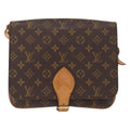 Louis Vuitton Cartouchiere Handbag Monogram Canvas Brown Canvas Shoulder Bag