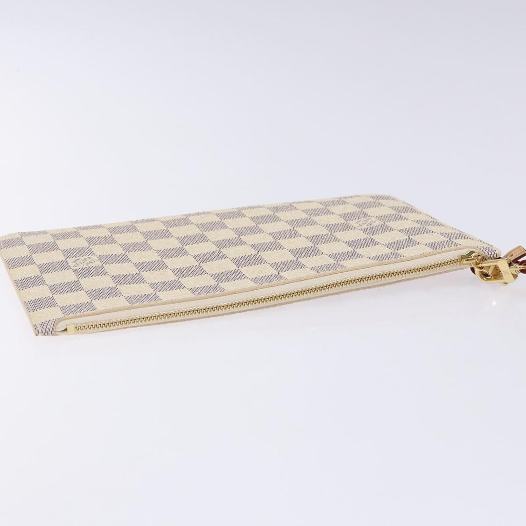 Louis Vuitton Neverfull Pochette Damier White Canvas Bag