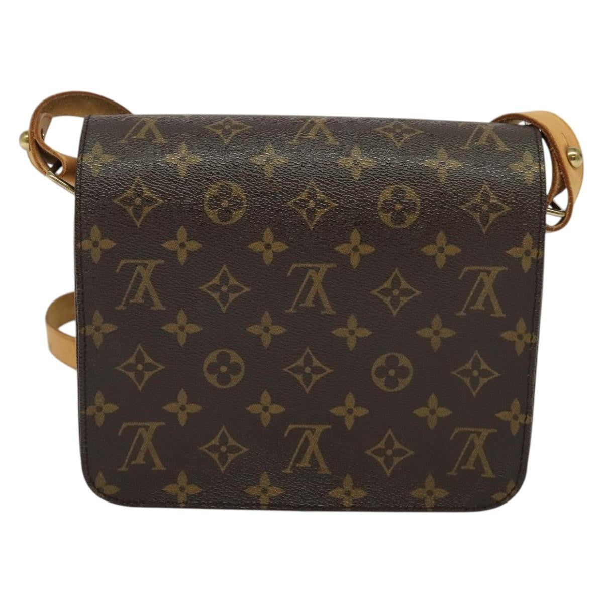 Louis Vuitton Cartouchiere Handbag Monogram Canvas Brown Canvas Shoulder Bag
