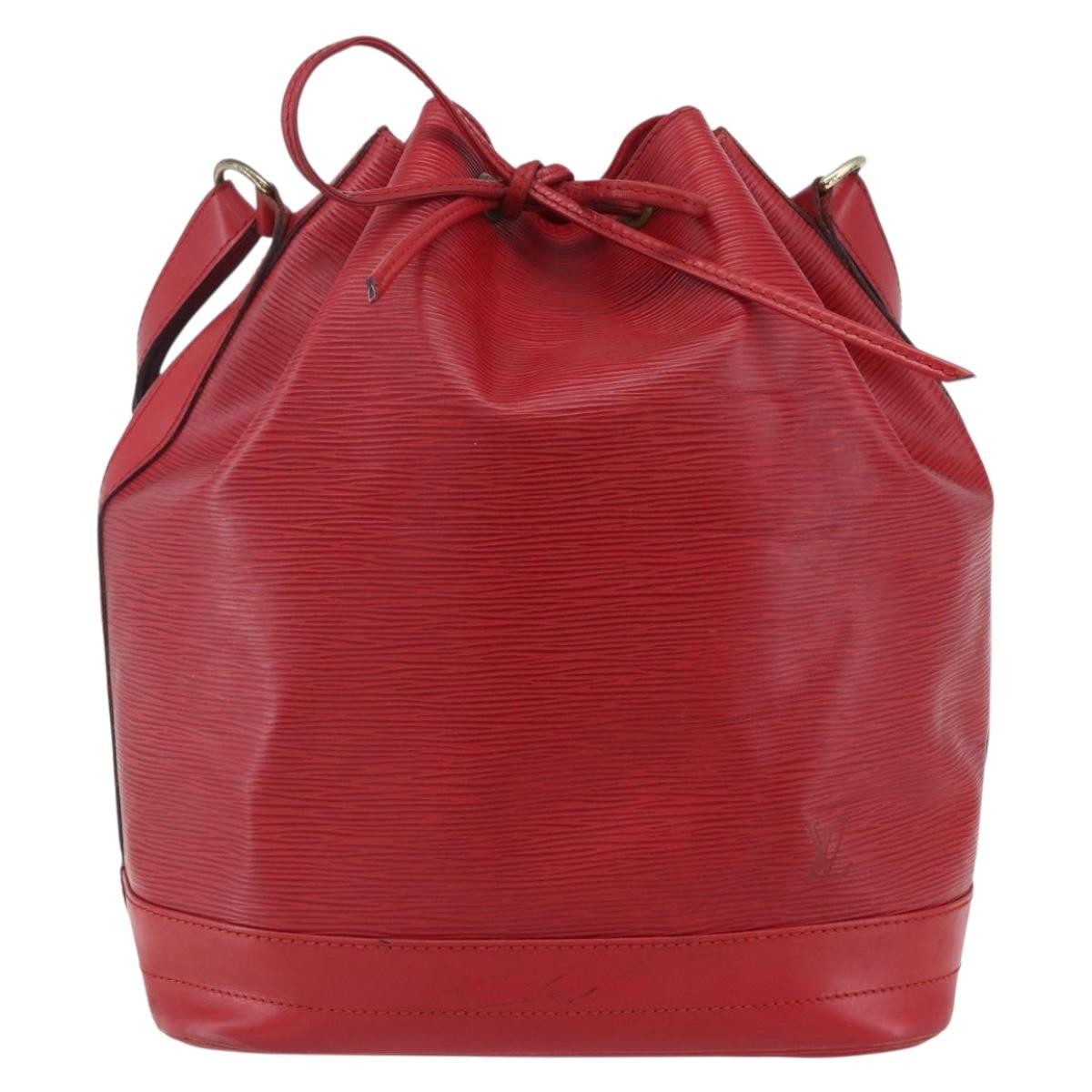 Louis Vuitton Noe Shoulder Bag Leather Red Leather Shoulder Bag