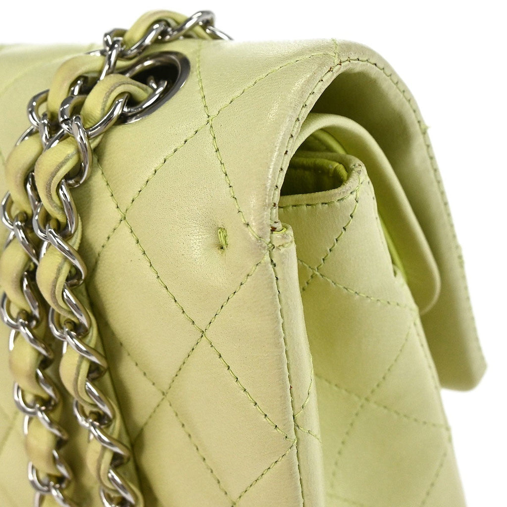 Chanel Timeless - Classic Double Flap Bag Quilted Lambskin Green Leather Shoulder Bag Bag