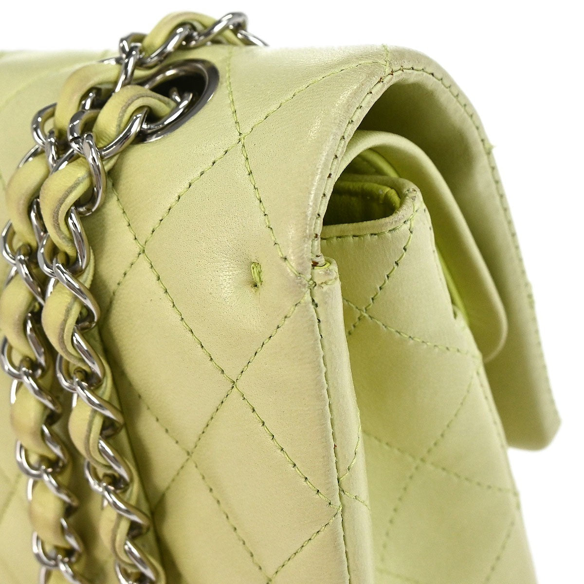 Chanel Timeless - Classic Double Flap Bag Quilted Lambskin Green Leather Shoulder Bag Bag