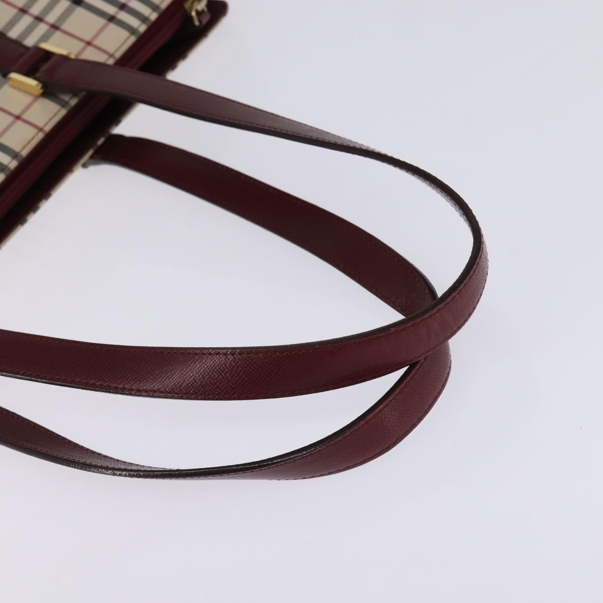 Burberry Nova Check Tote Canvas Check Pattern Beige Canvas Bag