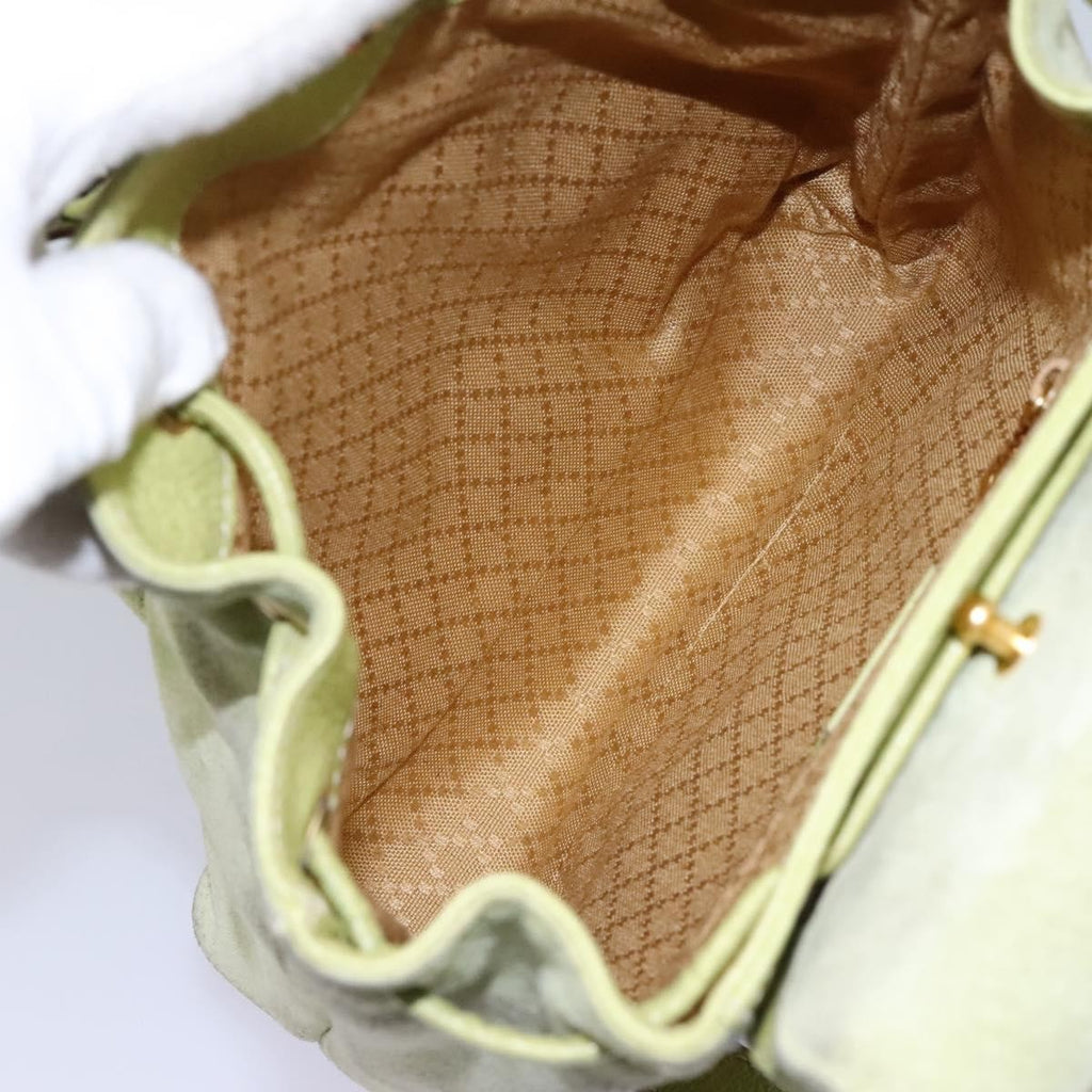 Gucci Gucci Bamboo Backpack Daim Green Suede Backpack Bag (Pre-Owned)