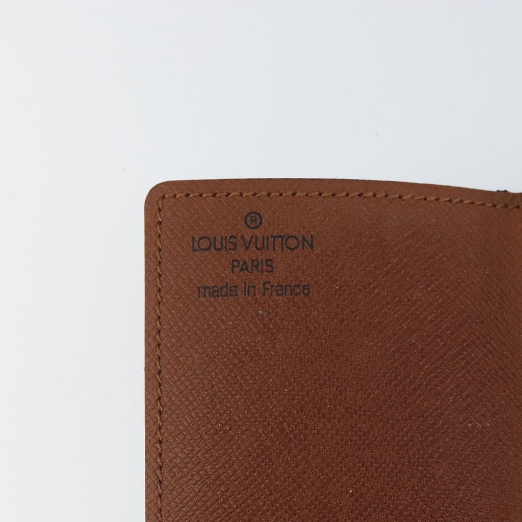 Louis Vuitton Porte Cartes Pression Card Case Monogram Canvas Brown Canvas Card Holders Accessory