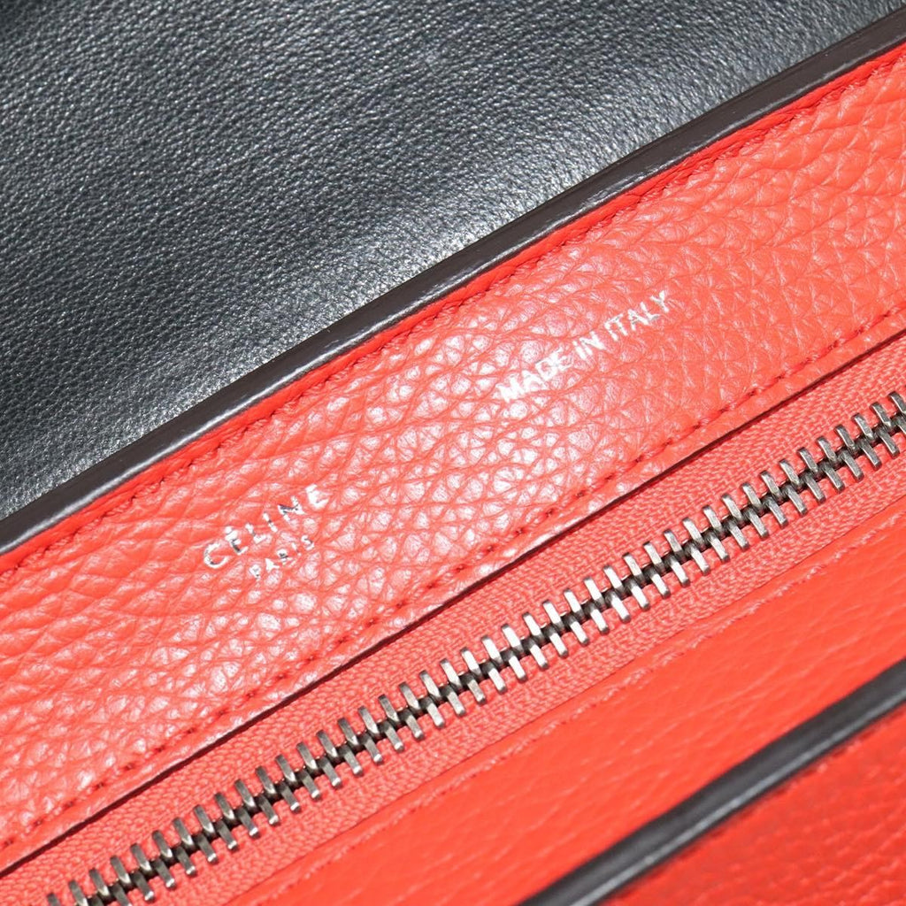 Celine Trapeze Bag Leather With Suede Red Leather Handbag