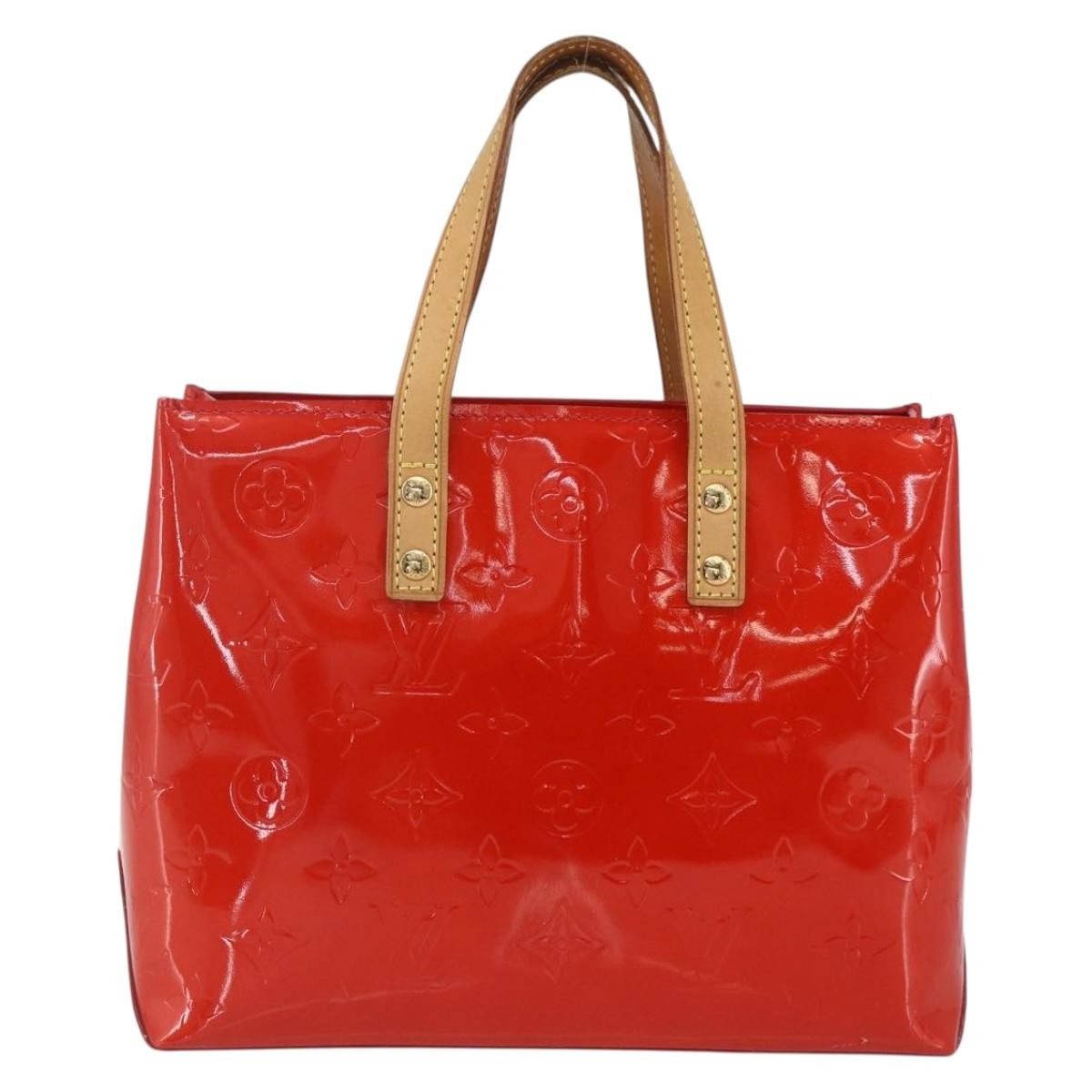 Louis Vuitton Reade Handbag Monogram Vernis Red Patent_Leather Handbag