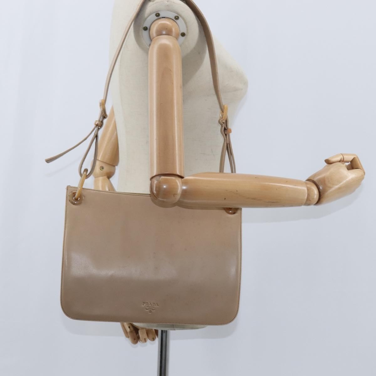 Prada Vintage Shoulder Bag Leather Beige Leather Shoulder Bag Bag