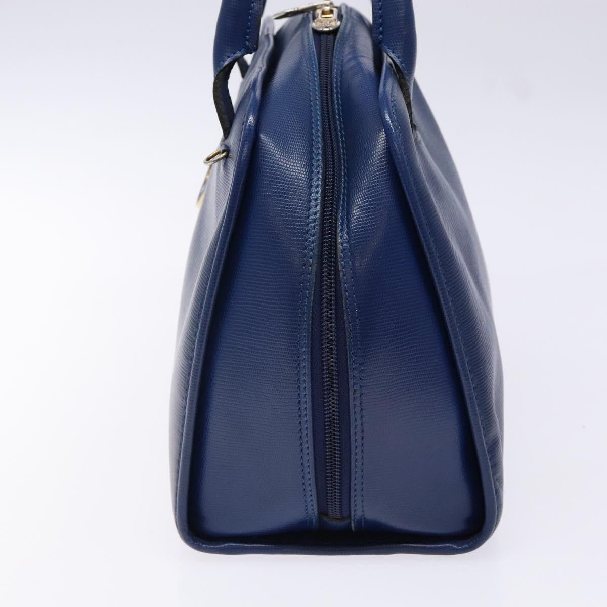 Celine Circle Logo Handbag Leather Blue Leather Bag
