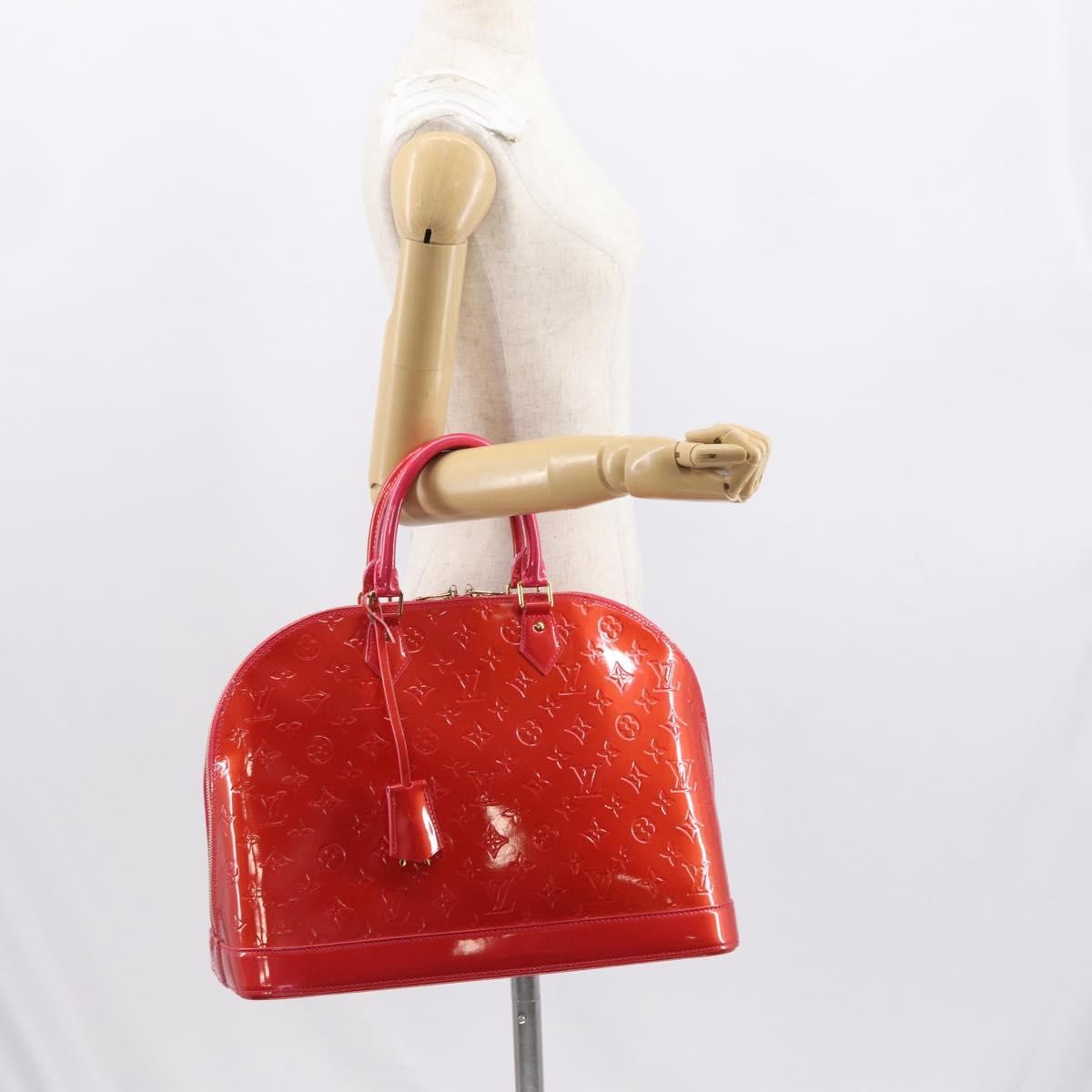 Louis Vuitton Alma Handbag Monogram Vernis Red Patent_Leather Handbag