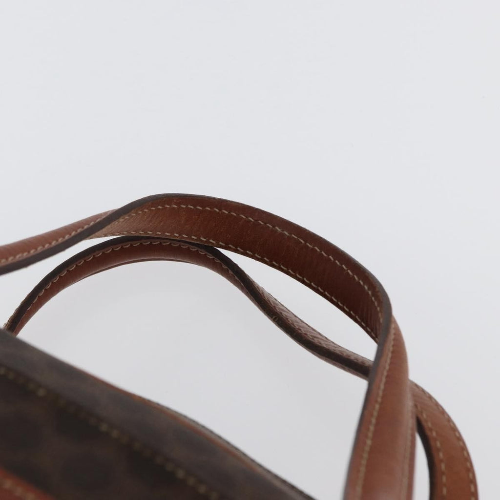 Celine Vintage Macadam Handbag Canvas And Leather Brown Canvas Handbag