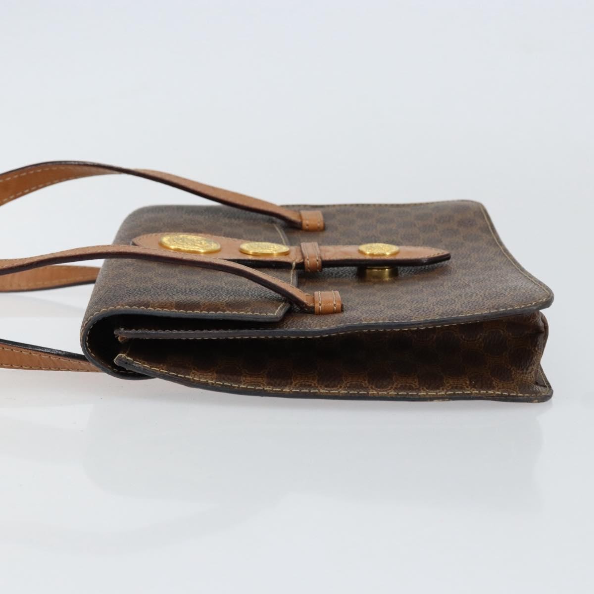Celine Vintage Macadam Handbag Canvas And Leather Brown Canvas Handbag