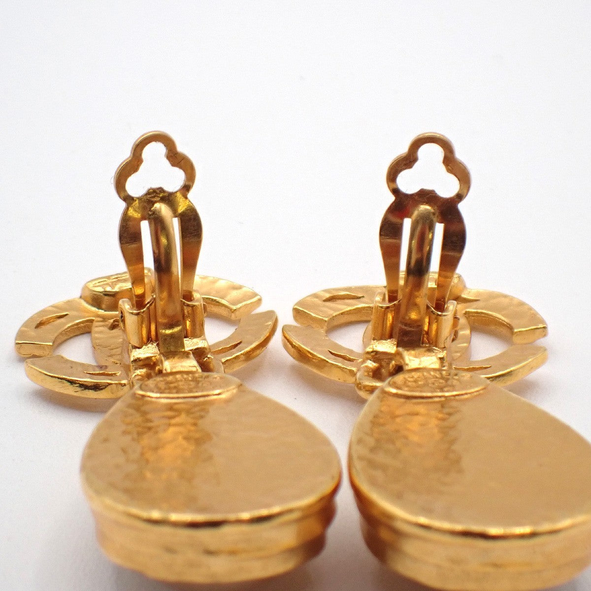 Chanel Cc Teardrop Earrings Metal With Faux Pearl Gold Gold_Plated Earrings Jewelry