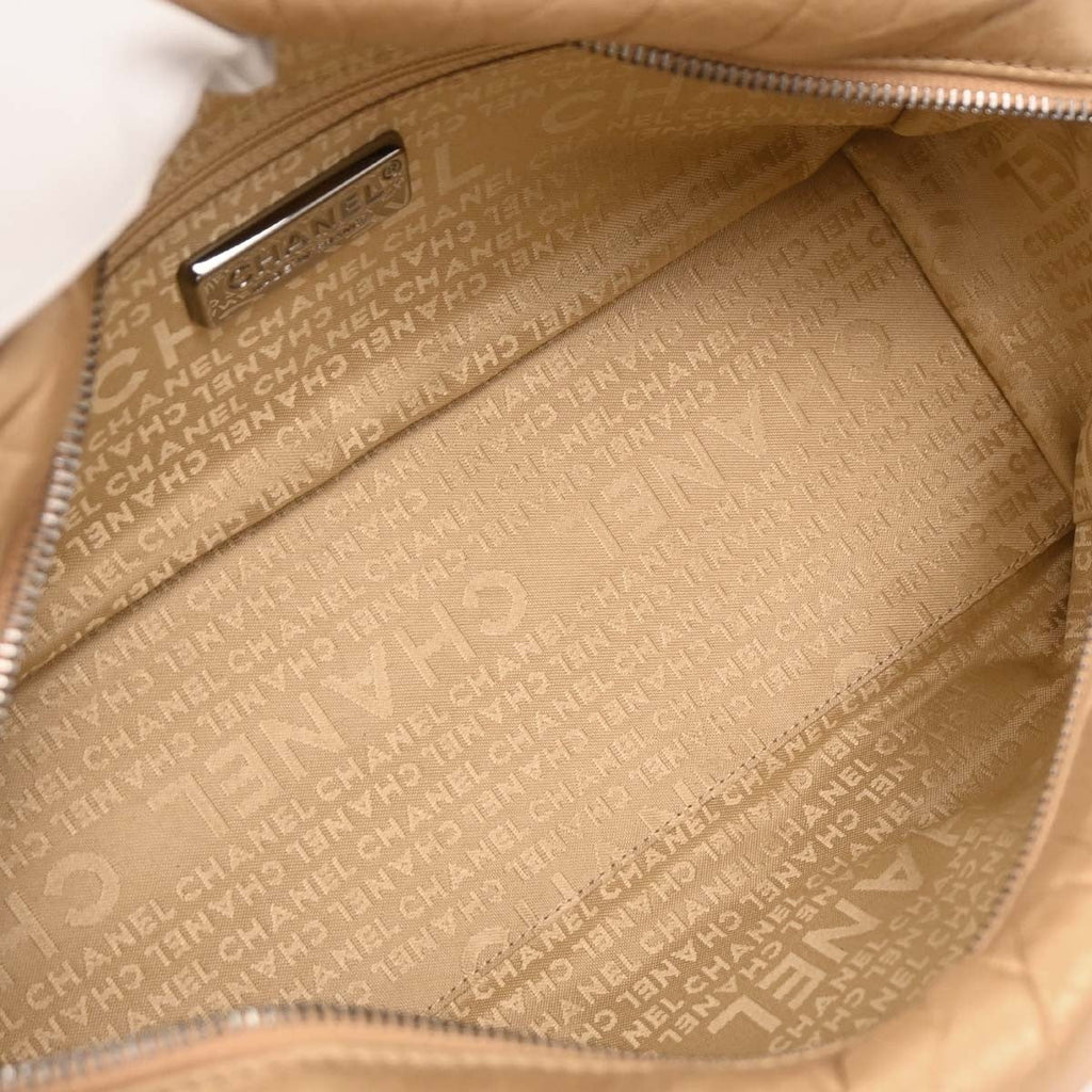 Chanel Lady Braid Flap Tote Quilted Distressed Lambskin Gold Leather Handbag