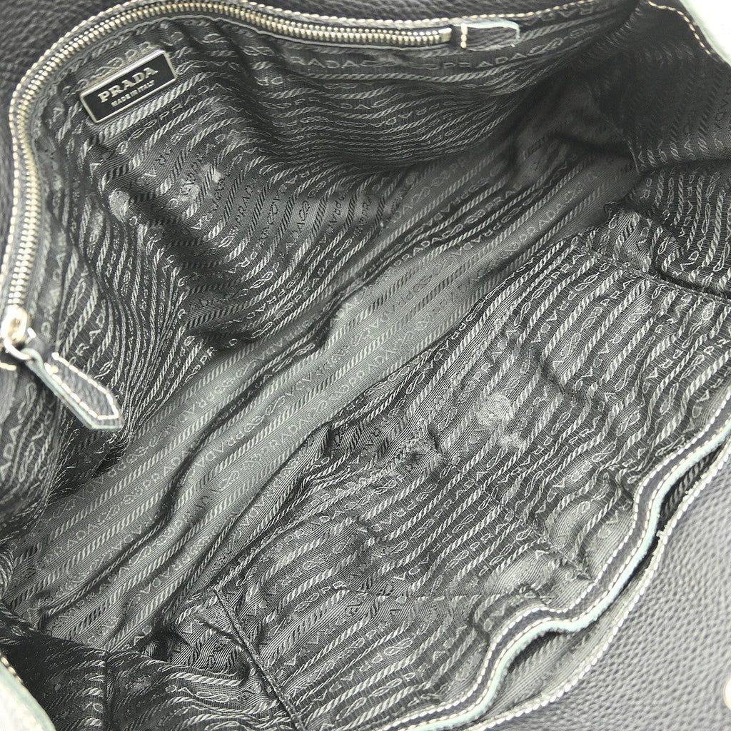 Prada Vintage Tote Leather Black Leather Tote Bag Bag