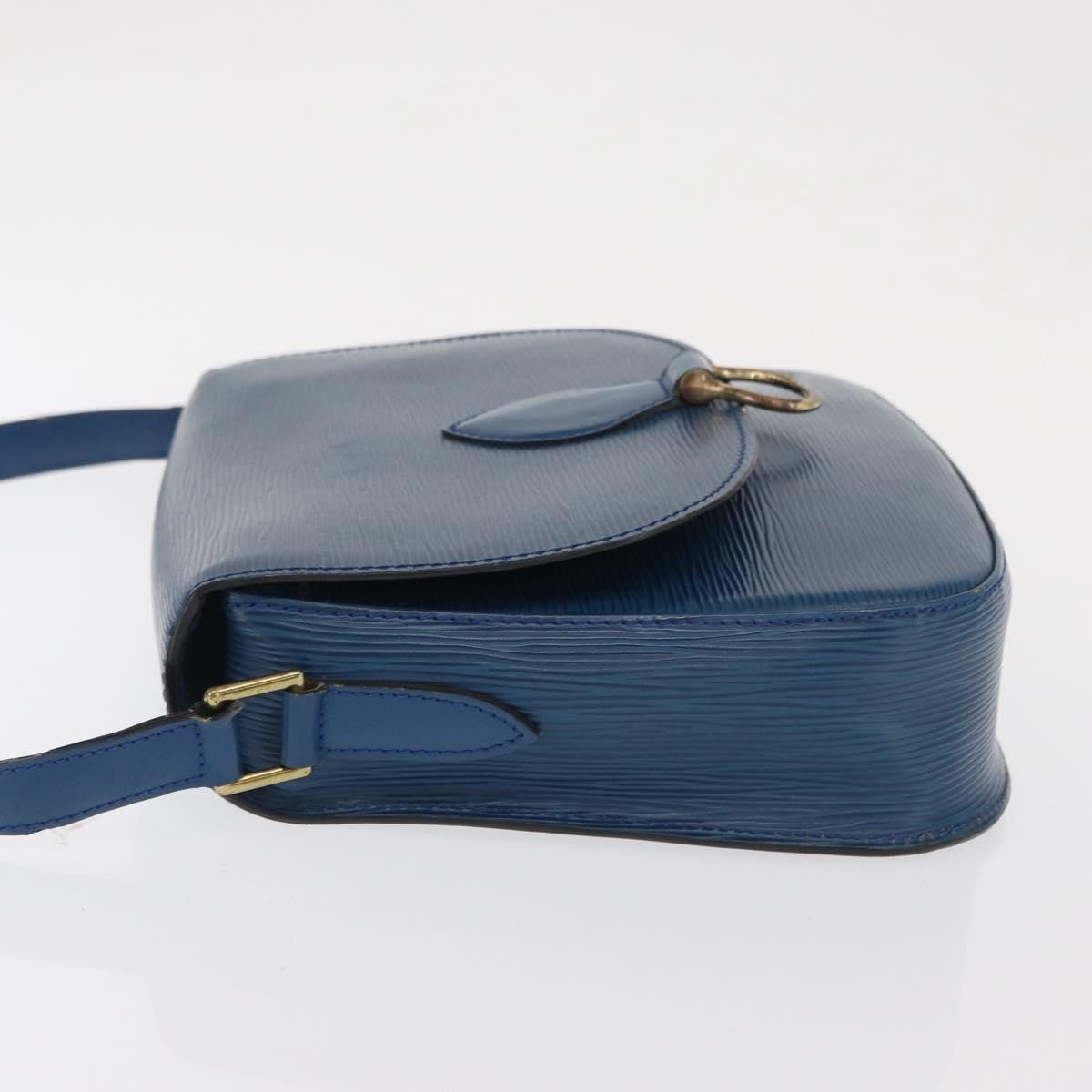 Louis Vuitton Saint Cloud Handbag Epi Leather Blue Leather Shoulder Bag