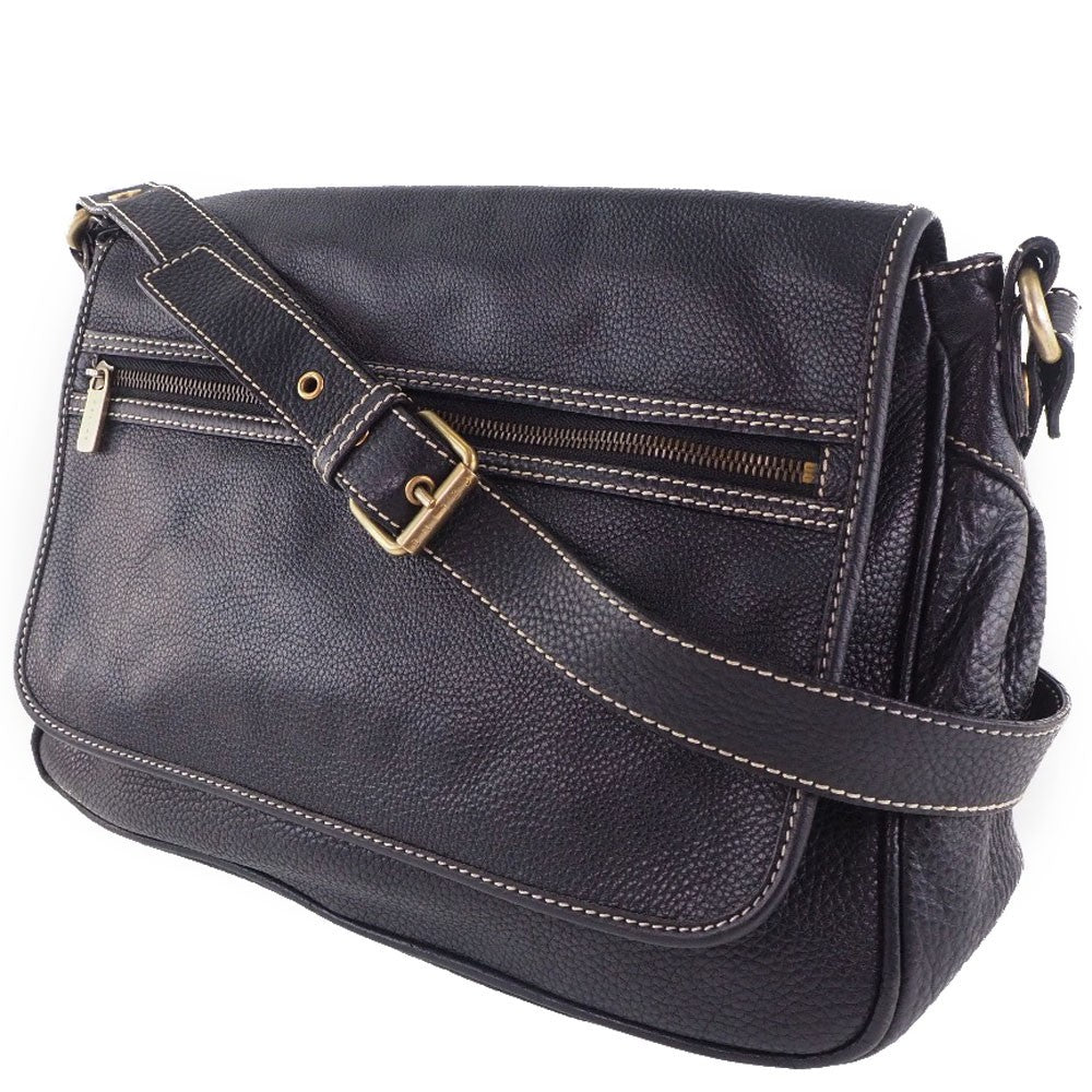 Celine Vintage Shoulder Bag Leather Black Calfskin Shoulder Bag Bag