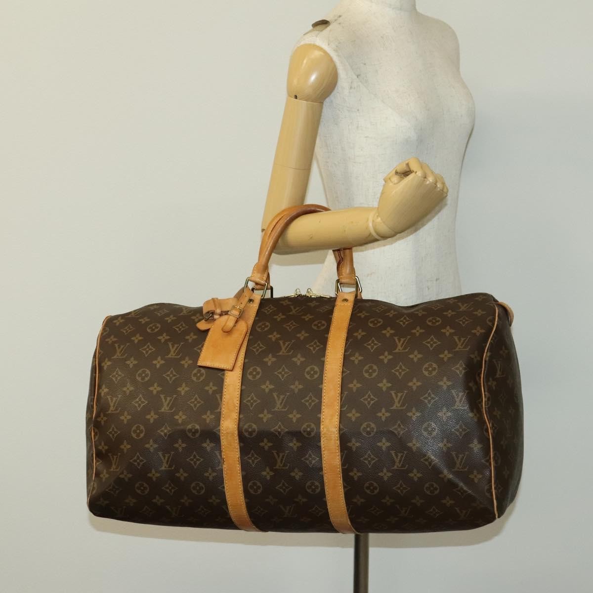 Louis Vuitton Keepall Bag Monogram Canvas Brown Canvas Travel Bag